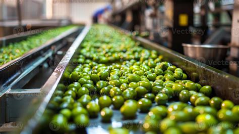 AI Generated Industrial Conveyor Belt In A Factory Washing And Sorting