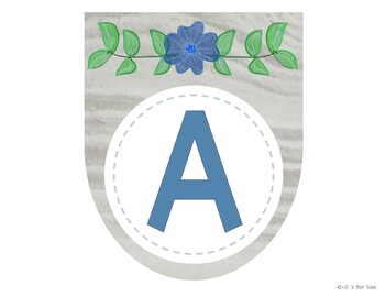 Printable Alphabet Letter Banners (Blue Floral) by G is for Gee