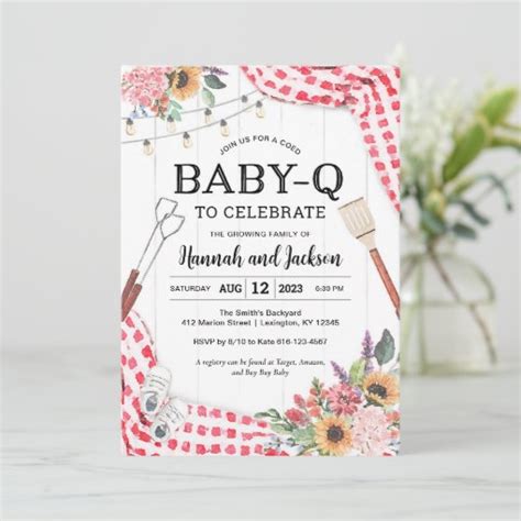 Babyq Baby Shower Bbq Baby Shower Invitation Zazzle