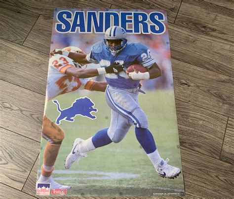 1993 Starline Barry Sanders Detroit Lions Poster 23x34