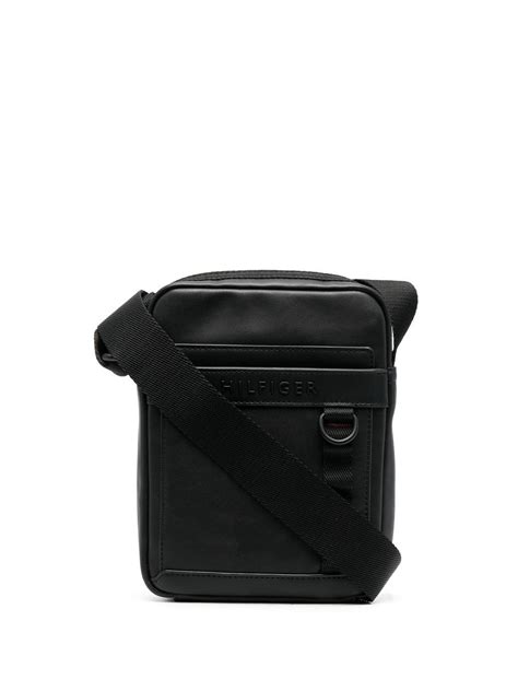 Tommy Hilfiger Horizon Mini Reporter Messenger Bag In Black Modesens