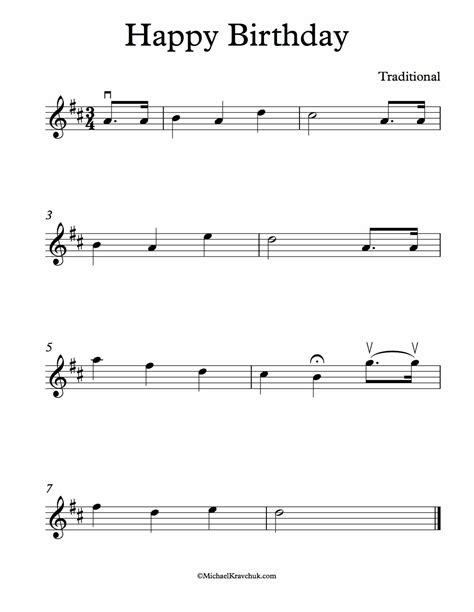 Printable Happy Birthday Sheet Music Printable Templates Free