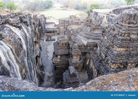 View at the Kailasa Temple, Ellora Caves, Maharashtra, India Stock Image - Image of stone ...