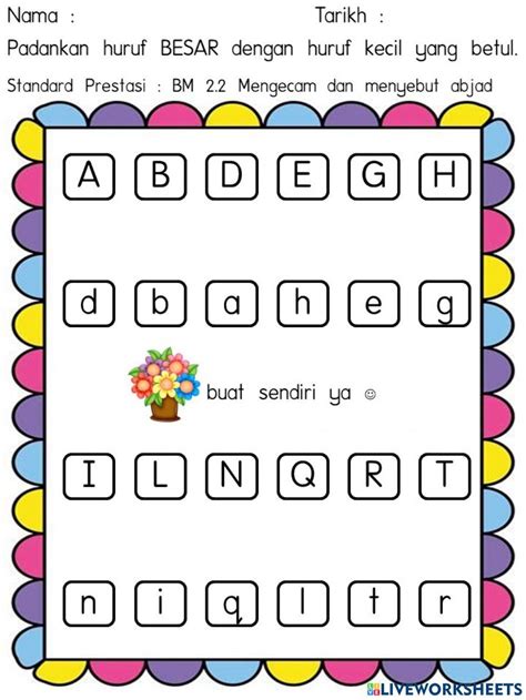 Huruf Besar Kecil Interactive Worksheet Live Worksheets