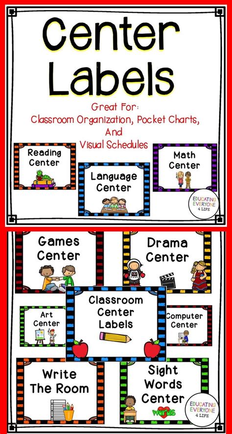 Classroom Center Labels including Editable Template | Classroom centers ...