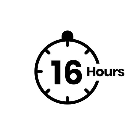 Que Horas É 16 Horas - Icono de signo de reloj de 16 horas | Vector Premium