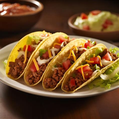 Premium AI Image | Mexican tacos with beef and vegetables closeup ...