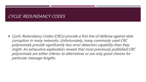 Cyclic Redundancy Check Ppt