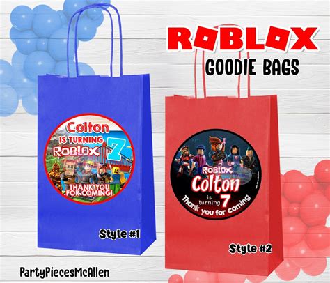 Roblox Goodie Bags Roblox Candy Bags Roblox Party Favor Bags In 2022