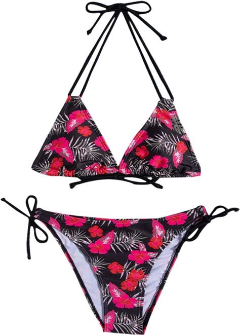 Wi Zanie Tropical Print Qzp Nf S Shein Str J K Pielowy Bikini Komplet Ceny I Opinie Ceneo Pl