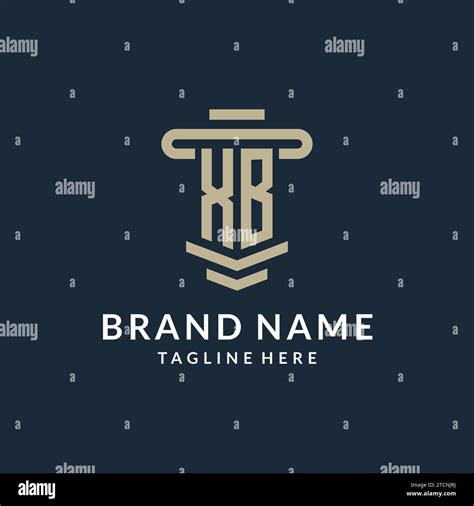 Xb Initial Logo Monogram With Simple Luxury Pillar Line Vector Design