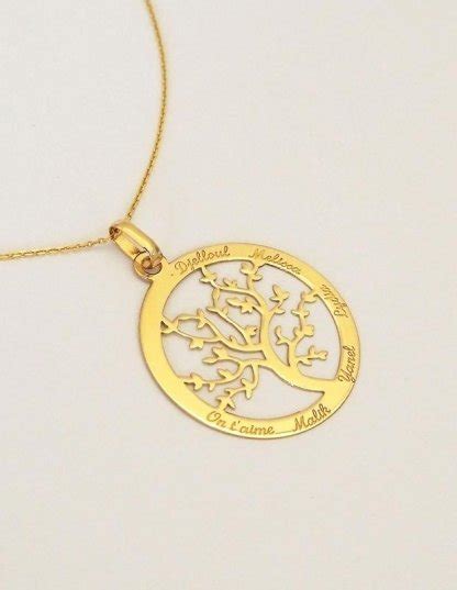 Collier prénom arbre de vie Or 9 carats Ovation Bijoux