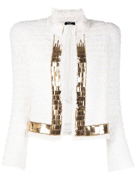 Balmain sequin-embellished tweed jacket | Smart Closet