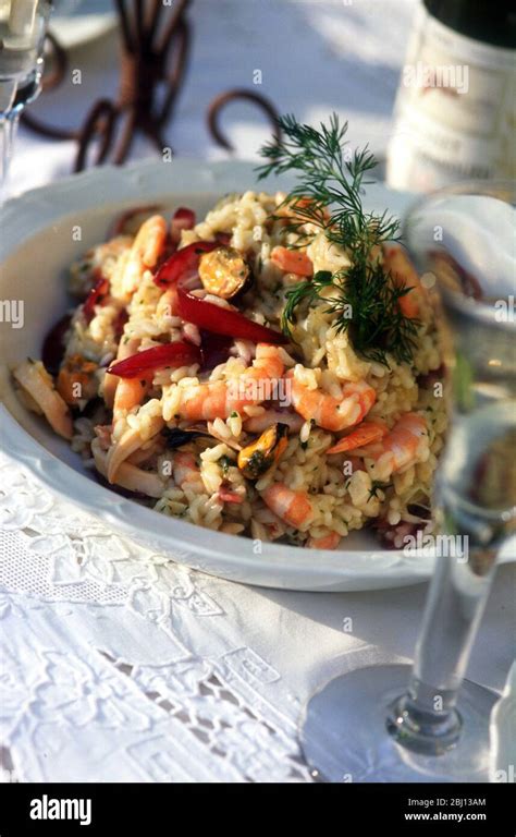 Seafood risotto Stock Photo - Alamy