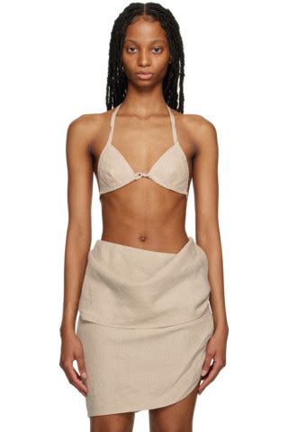 Beige Seashell Bralette By Subtle Le Nguyen On Sale