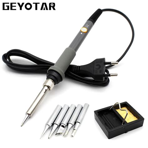 Adjustable Temperature Soldering Gun With 5 Solder Tips EU US Plug