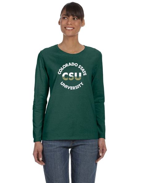 Csu Rams Ladies Ls Csu T Shirt Bt Green And Gold Shop Long Sleeve