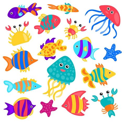 Isolated Cartoon Aquarium Fish Tropical Fish Vector Illustration