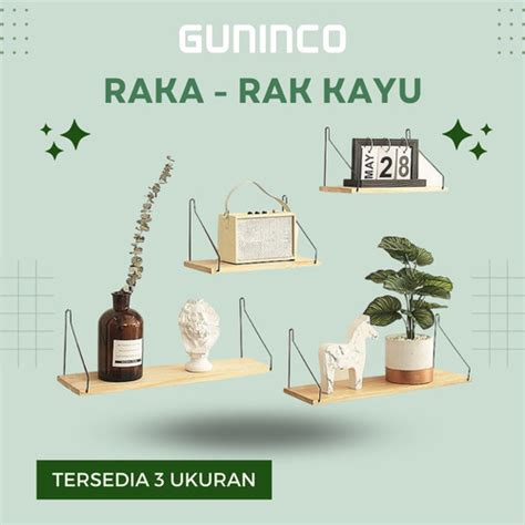 Jual Rak Dinding Tempel Raka Kayu Rak Buku Tanaman Hiasan Dinding