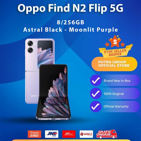 Jual RESMI Oppo Find N2 Flip 5G 8 256GB 256 GB Black Moonlit Purple