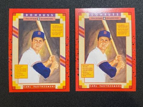 1990 Donruss Carl Yastrzemski Hall Of Fame Error Correct Diamond Kings