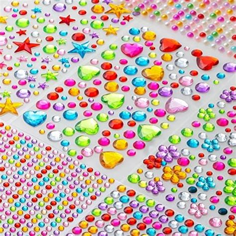 Anezus 1126pcs Rhinestone Stickers Self Adhesive Bling