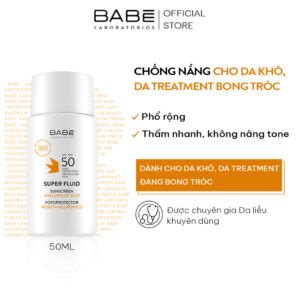 Kem Ch Ng N Ng Babe Super Fluid Sunscreen Hyaluronic Acid Spf D Ng