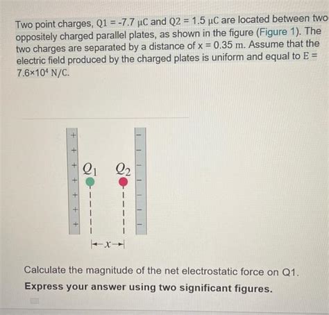 Solved Two Point Charges Q1−77μc And Q215μc Are Located