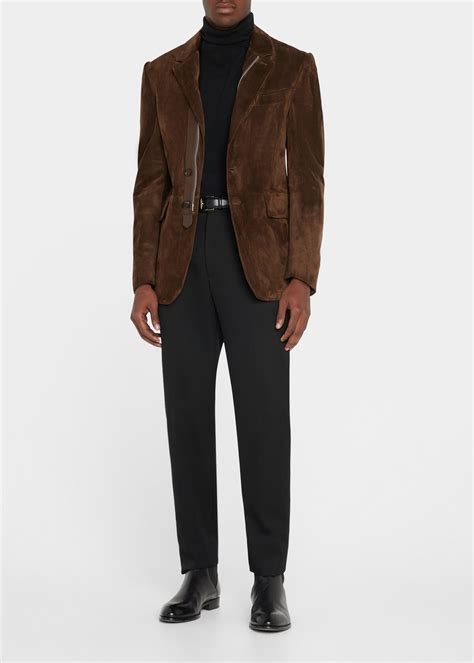 Tom Ford Mens Suede Sartorial Blazer Editorialist