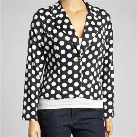 Black And White Polka Dot Jacket Polka Dot Jacket Cropped Blazer Retro Looks