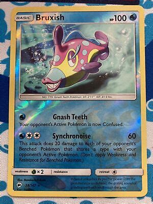 Pokemon Bruxish Reverse Holo Rare Burning Shadows Nm Condition