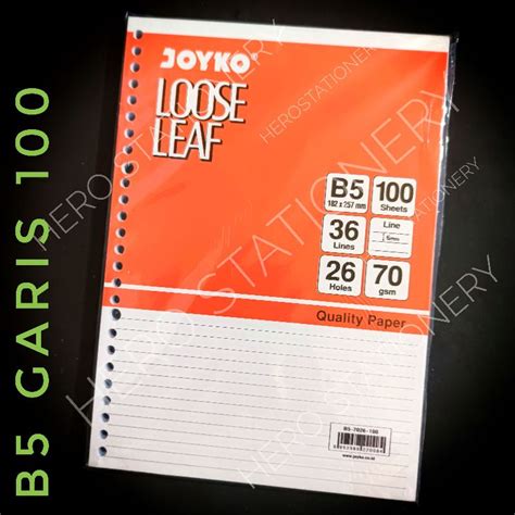 Jual Kertas Isi File Loose Leaf Garis Joyko B Lembar Shopee