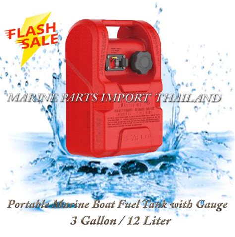 3 Gallon/12 Liter Portable Marine Boat Fuel Tank with Gauge ...