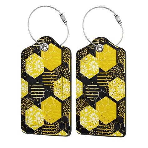 Disketp Pcs Luggage Tag For Suitcase Geometric Pattern With Bee