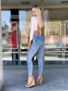 LEGGINSY LUXURY JEANS DOUBLE PUSH UP DARK ME JAN TREGGINSY JEASNOWE