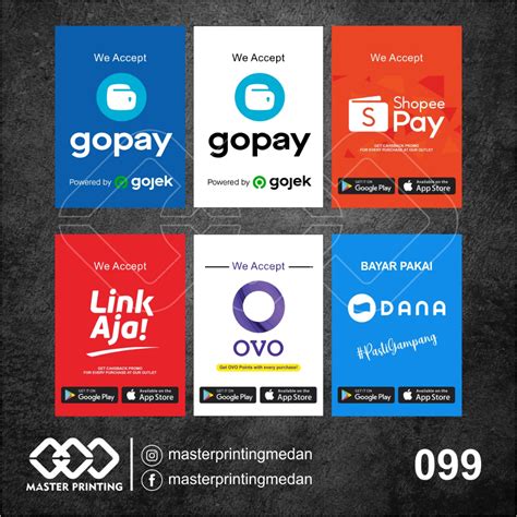 Jual 099 Stiker E Wallet Ovo Dana Gopay Shopee Pay Dan Link Aja