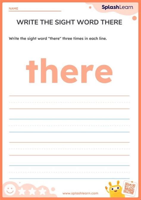 write  sight word  worksheet