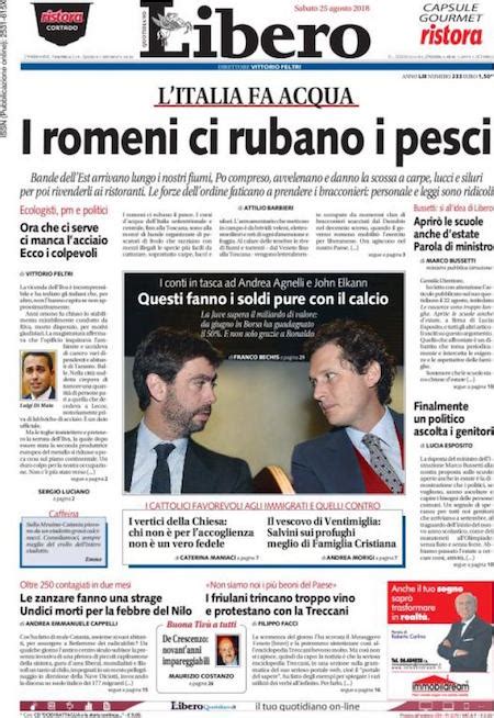 Le Prime Pagine Di Sabato 25 Agosto 2018 Il Post