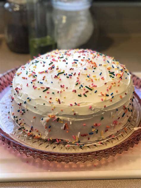 [I ate] a plain white cake with sprinkles. :) : r/food