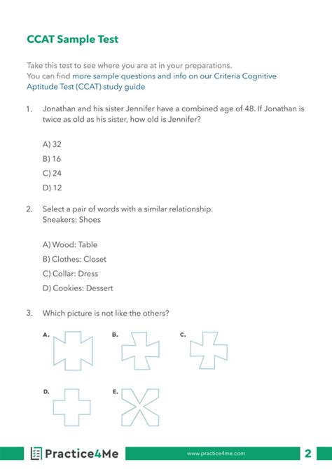 Free Cognitive Aptitude Test Practice Ccat Pdf