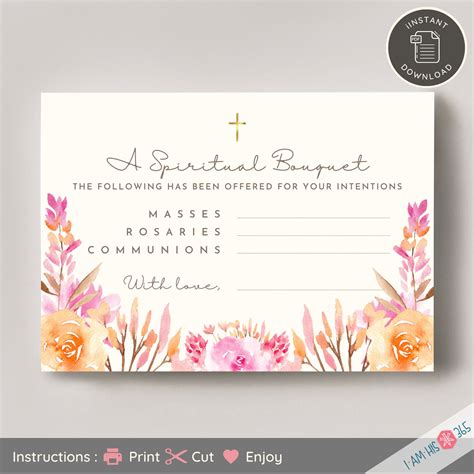 8 Printable Spiritual Bouquet Cards for All Occasions | Set of 8 Catholic Prayer Cards | Gift of ...