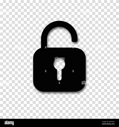 Padlock Icon Isolated On Transparent Background Symbol Sign Unlock