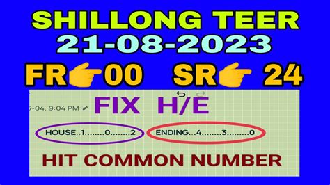 Shillong Teer Result Shillong Teer Live Today Hit Common