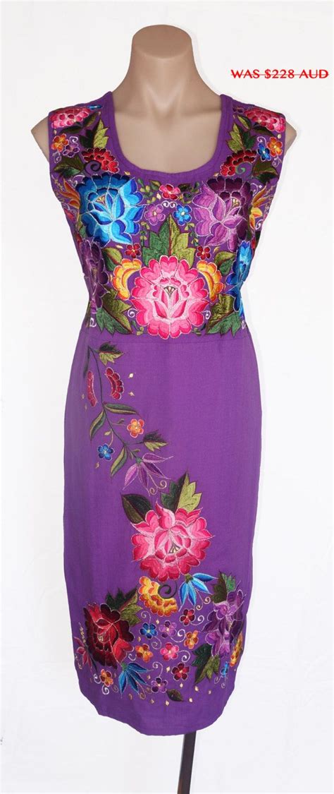 Stunning Handmade Floral Embroidered Mexican Dress