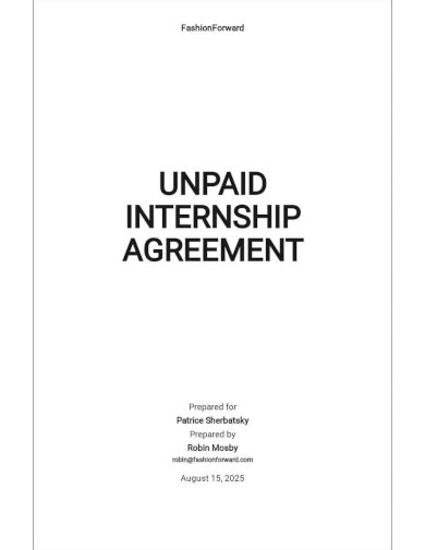 Free Internship Agreement Samples In Ms Word Google Docs Pages