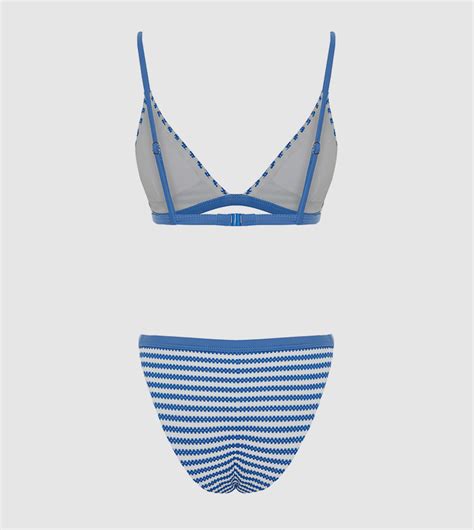 Buy Trendyol Striped Triangle Bikini Set In Blue Thstreet Saudi Arabia