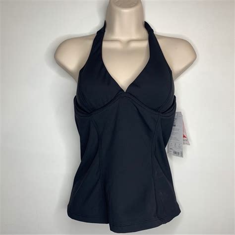 Athleta Swim Athleta Sculpted Halter Tankini Black Nwt Various