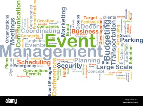 Background Concept Wordcloud Illustration Of Event Management Stock