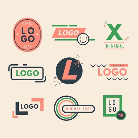 Colecci N Colorida De Logos Minimalistas En Estilo Retro Vector Gratis