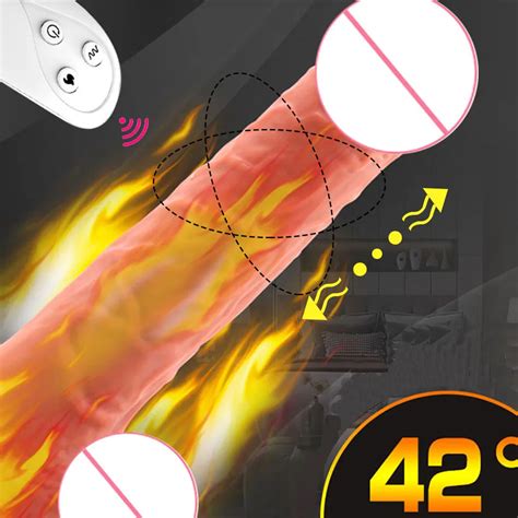 Remote Control Heating Telescope Dildo Big Dick Realistic Penis Vibrator Sex Toys For Women